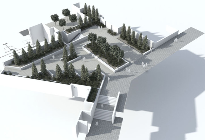 Model of Mayflower Halls of residence, Southampton 