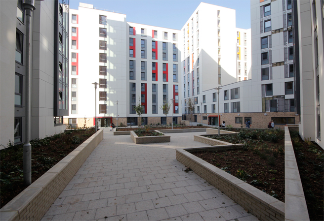 Image of Mayflower Halls plaza 