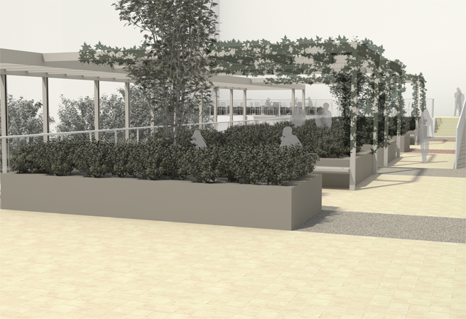 Model of roof terrace at Stapleton House, London Metropolitan University