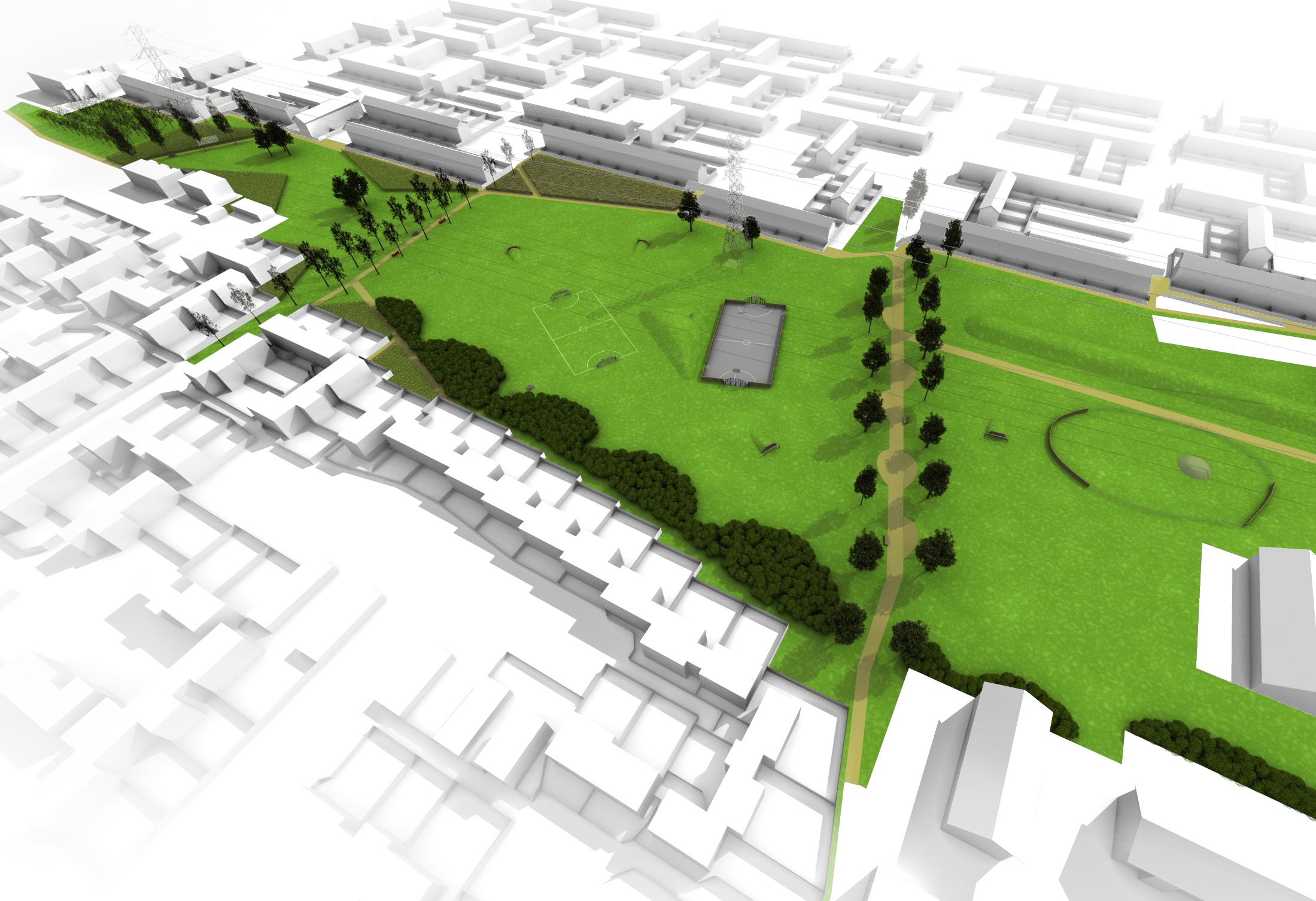 Axo view of Phoenix Park, Basingstoke